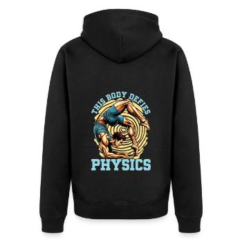 Acro Dance This Body Defies Physics Gymnastics - Unisex Premium Bio Zip Hoodie - Schwarz - Hinten - Nico (187cm)