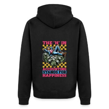 Comptabilité Le H de la comptabilité Stands Tableur - Veste à capuche bio Premium Unisexe - noir - Dos - Nico (187cm)