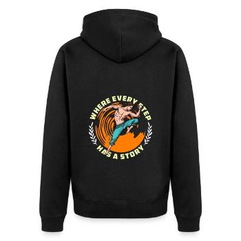 Dance Teacher Where Every Step Has Choreography - Unisex Premium Bio Zip Hoodie - Schwarz - Hinten - Nico (187cm)