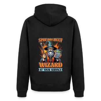 Comptabilité Tableur Assistant Comptable Vérificateur - Veste à capuche bio Premium Unisexe - noir - Dos - Nico (187cm)