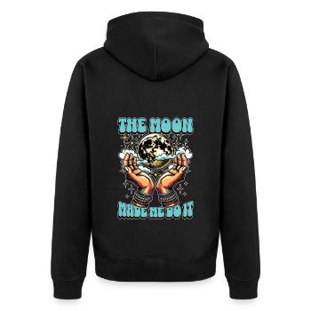 Astrologue La Lune M’a Fait Astrologique - Veste à capuche bio Premium Unisexe - noir - Dos - Nico (187cm)