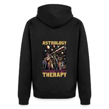 Astrology Because It's Cheaper Fortune Telling - Unisex Premium Organic Zip Hoodie - black - Back - Nico (187cm)