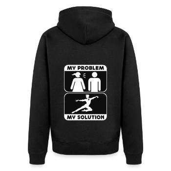 Acro Danseur Mon Problème Ma Solution Pictogramme Papa - Veste à capuche bio Premium Unisexe - noir - Dos - Nico (187cm)