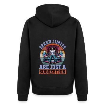 Les limites de vitesse des courses automobiles ne sont qu’un pilote de course - Veste à capuche bio Premium Unisexe - noir - Dos - Nico (187cm)