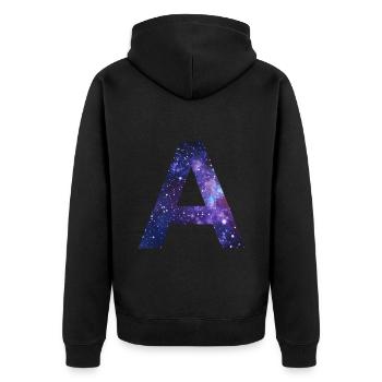 Galaxy A Letter Space Milky Way Cadeau - Veste à capuche bio Premium Unisexe - noir - Dos - Nico (187cm)