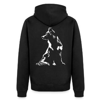 Silhouette de berger australien Aussie Wilsigns - Veste à capuche bio Premium Unisexe - noir - Dos - Nico (187cm)
