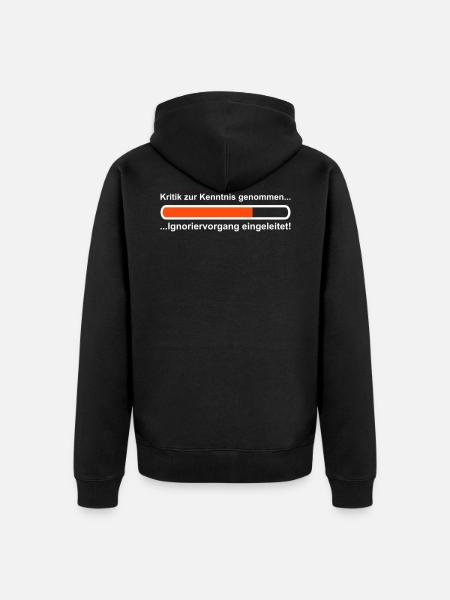 Ignoriervorgang - Unisex Premium Bio Zip Hoodie - Schwarz