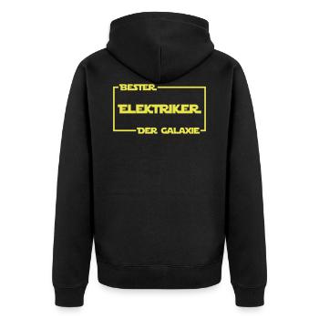 Bester Elektriker der Galaxie - Unisex Premium Bio Zip Hoodie - Schwarz - Hinten - Nico (187cm)