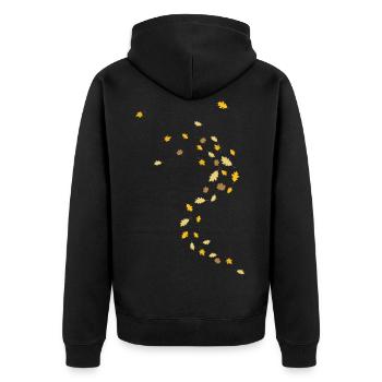 autumn - Unisex Premium Organic Zip Hoodie - black - Back - Nico (187cm)
