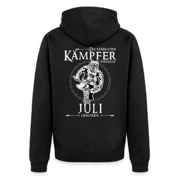 Juli Kämpfer - Unisex Premium Bio Zip Hoodie - Schwarz - Hinten - Nico (187cm)