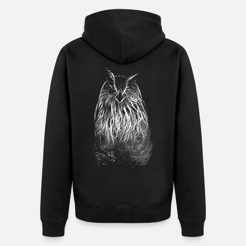 Le sourire de M. Owl. Hibou, hibou - Veste à capuche bio Premium Unisexe - noir