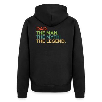 Dad. The Man. The Myth. The Legend.Super Dad.Daddy - Unisex Premium Organic Zip Hoodie - black - Back - Nico (187cm)