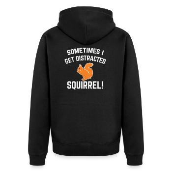 Écureuil T-shirt Cadeau Animaux amis drôle - Veste à capuche bio Premium Unisexe - noir - Dos - Nico (187cm)