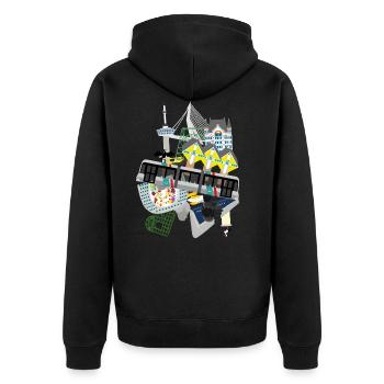 Autour de Rotterdam - Veste à capuche bio Premium Unisexe - noir - Dos - Nico (187cm)