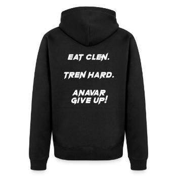 Mangez Clen. Tren dur. - Veste à capuche bio Premium Unisexe - noir - Dos - Nico (187cm)