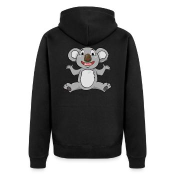 Koala - Phascolarctos Cinereus Australien - Unisex Premium Bio Zip Hoodie - Schwarz - Hinten - Nico (187cm)