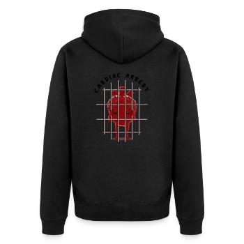 Herz Kardiologe - Unisex Premium Bio Zip Hoodie - Schwarz - Hinten - Nico (187cm)