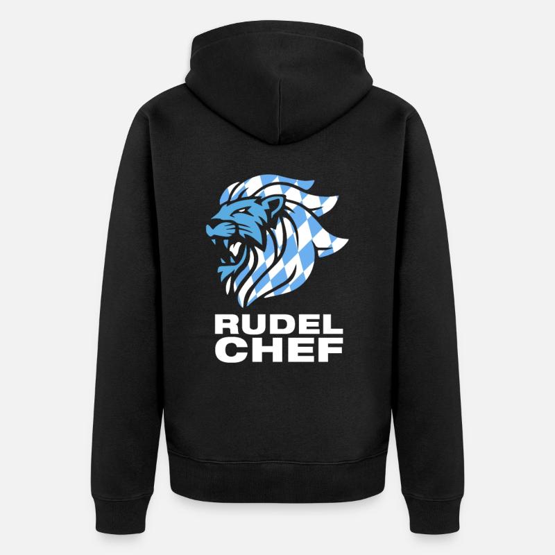 Löwe - Unisex Premium Bio Zip Hoodie - Schwarz