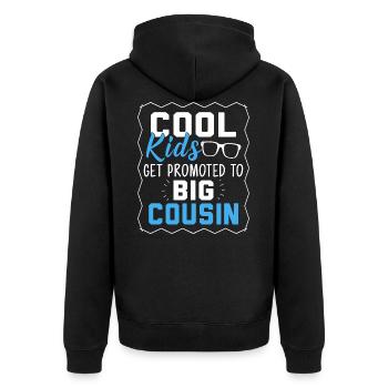 Les enfants cool sont promus à Big Cousin - Veste à capuche bio Premium Unisexe - noir - Dos - Nico (187cm)