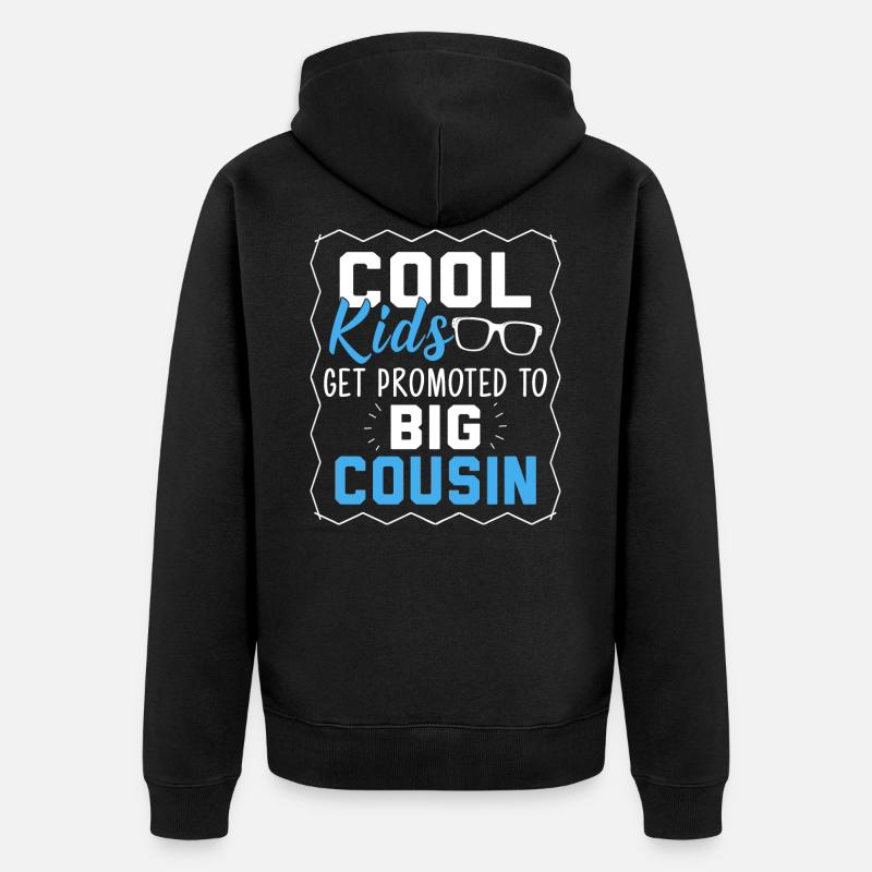 Les enfants cool sont promus à Big Cousin - Veste à capuche bio Premium Unisexe - noir