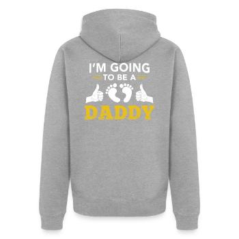 Je vais être papa - Papa futur papa - Veste à capuche bio Premium Unisexe - gris chiné - Dos - Nico (187cm)