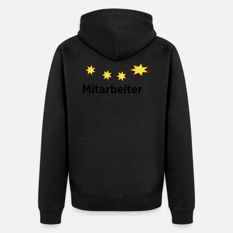Mitarbeiter w - Unisex Premium Bio Zip Hoodie - Schwarz