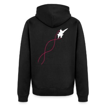 aerobatics - Unisex Premium Organic Zip Hoodie - black - Back - Nico (187cm)