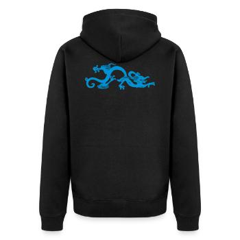 Chinese dragon - Unisex Premium Organic Zip Hoodie - black - Back - Nico (187cm)