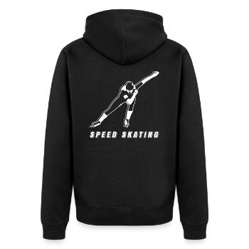 Speed Skating Eisschnellauf Shirt Geschenk - Unisex Premium Bio Zip Hoodie - Schwarz - Hinten - Nico (187cm)