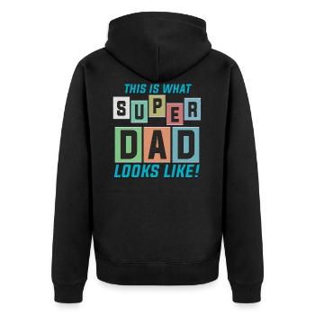 Grand papa! - Père / Papa - Tshirt - Cadeau - Veste à capuche bio Premium Unisexe - noir - Dos - Nico (187cm)
