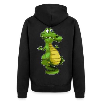 Idée cadeau yoga crocodile - Veste à capuche bio Premium Unisexe - noir - Dos - Nico (187cm)