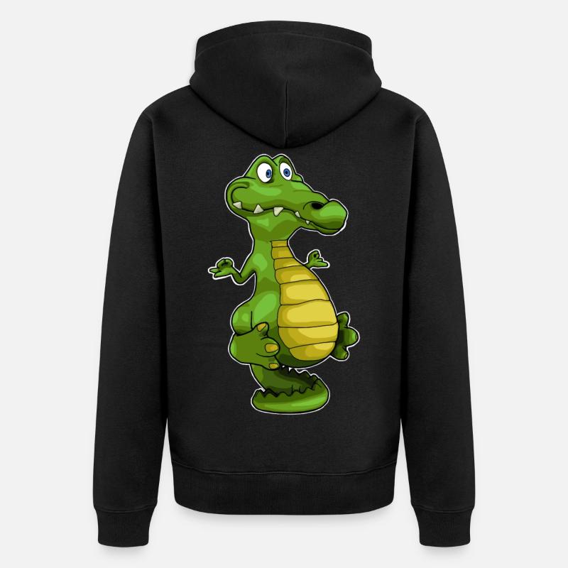 Idée cadeau yoga crocodile - Veste à capuche bio Premium Unisexe - noir