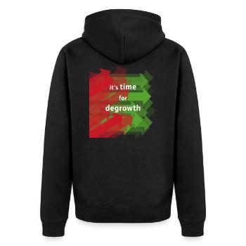 Degrowth Postwachstum grünes Wachstum - Unisex Premium Bio Zip Hoodie - Schwarz - Hinten - Nico (187cm)
