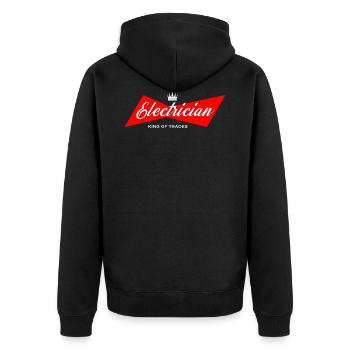 Electrician - King Of Trades Elektriker Handwerker - Unisex Premium Bio Zip Hoodie - Schwarz - Hinten - Nico (187cm)