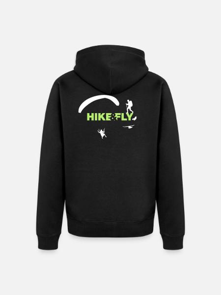 Hike Fly - Unisex Premium Bio Zip Hoodie - Schwarz