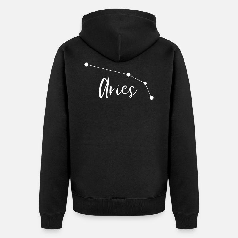 aries | Horoscope zodiacal de la constellation du Bélier - Veste à capuche bio Premium Unisexe - noir