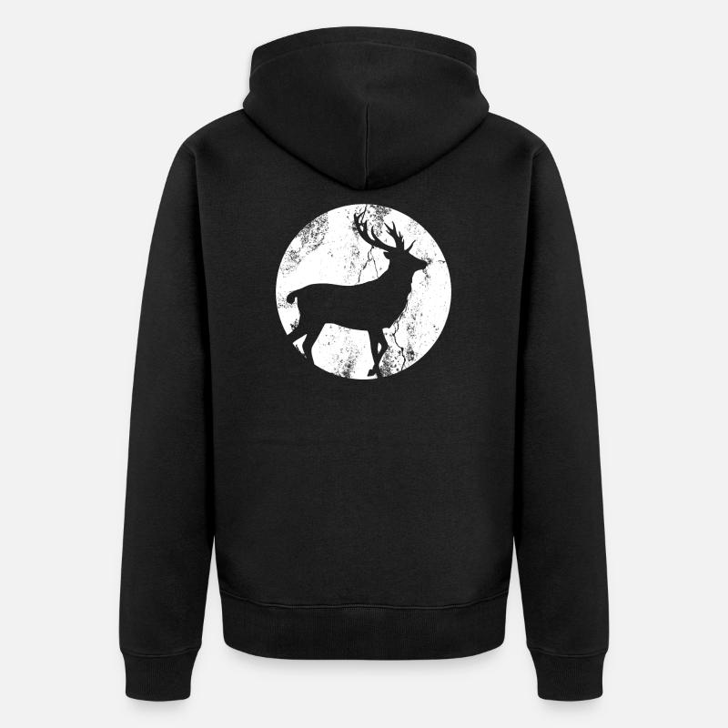Cerf Cerf Bois lune - Veste à capuche bio Premium Unisexe - noir