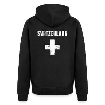 Suisse Suisse Suisse drapeau drapeau croix - Veste à capuche bio Premium Unisexe - noir - Dos - Nico (187cm)