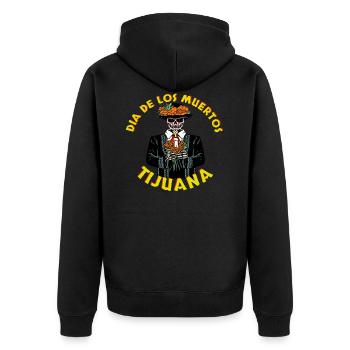 Dia de los muertos Tijuana design vintage - Veste à capuche bio Premium Unisexe - noir - Dos - Nico (187cm)