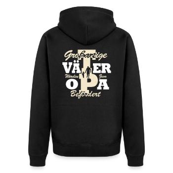 Papa Dad Daddy Vater Opa Geschenk zum Vatertag - Unisex Premium Bio Zip Hoodie - Schwarz - Hinten - Nico (187cm)