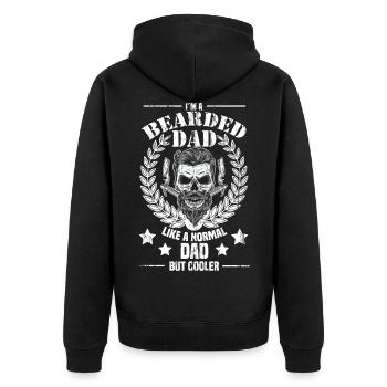 Dad Beard Beard Skull Best Daddy Cooler - Unisex Premium Organic Zip Hoodie - black - Back - Nico (187cm)