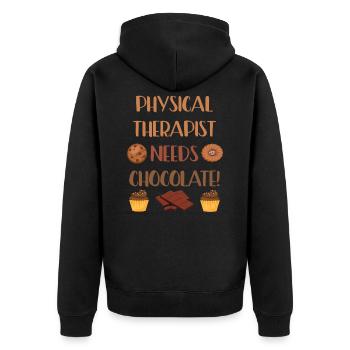 Physiotherapie Physio Physiotherapeutin Geschenk - Unisex Premium Bio Zip Hoodie - Schwarz - Hinten - Nico (187cm)