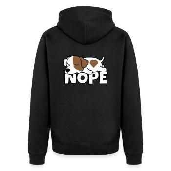 Jack Russell Terrier Nope - Unisex Premium Organic Zip Hoodie - black - Back - Nico (187cm)