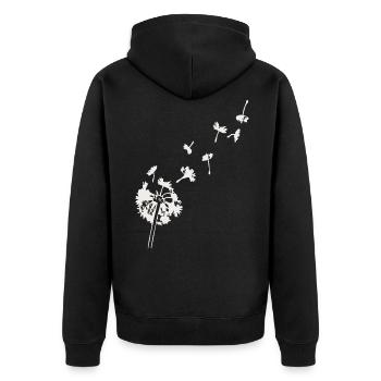 Pusteblume - Unisex Premium Bio Zip Hoodie - Schwarz - Hinten - Nico (187cm)