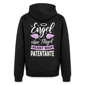 Les anges sans ailes sont appelés marraines - Veste à capuche bio Premium Unisexe - noir - Dos - Nico (187cm)