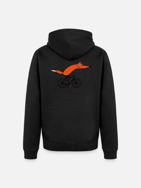Schlauer Fahrradfahrer (c) - Unisex Premium Bio Zip Hoodie -