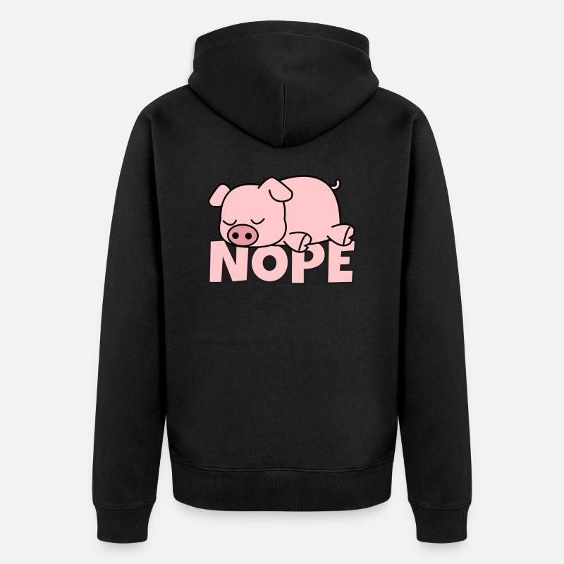 Nope cochon doux cochon - Veste à capuche bio Premium Unisexe - noir