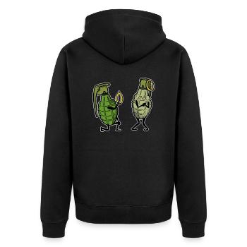 Garnets Marriage proposal for lovers & fiancee - Unisex Premium Organic Zip Hoodie - black - Back - Nico (187cm)