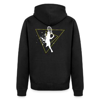 Tennis tennis player tennis sport tennis ball - Unisex Premium Organic Zip Hoodie - black - Back - Nico (187cm)