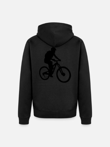 mountainbiker silhouette - Unisex Premium Bio Zip Hoodie - Schwarz